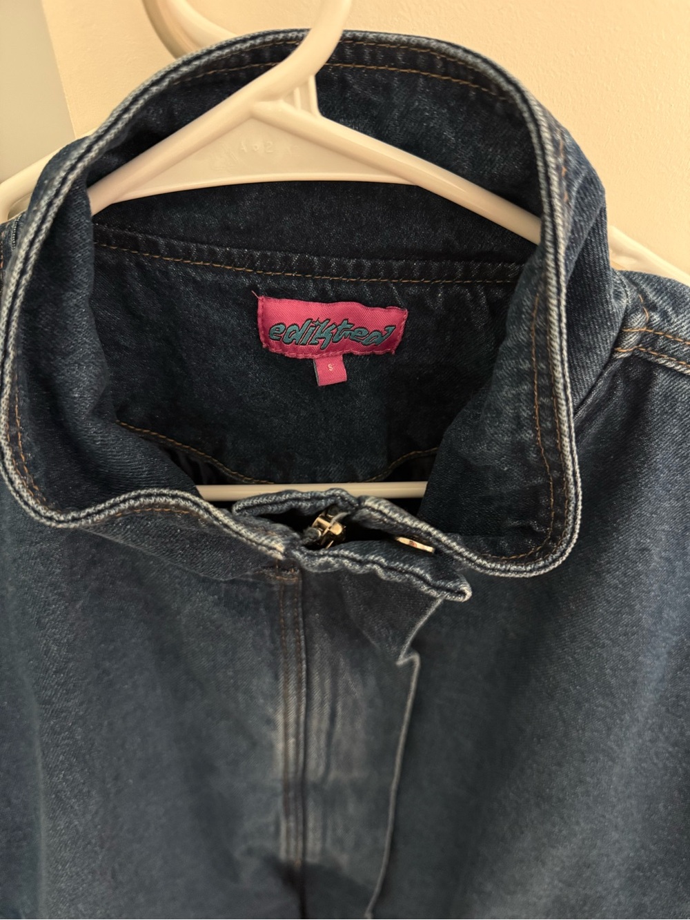 Edikted Hilary Oversized Denim Bomber Jacket - Picture 5 of 6